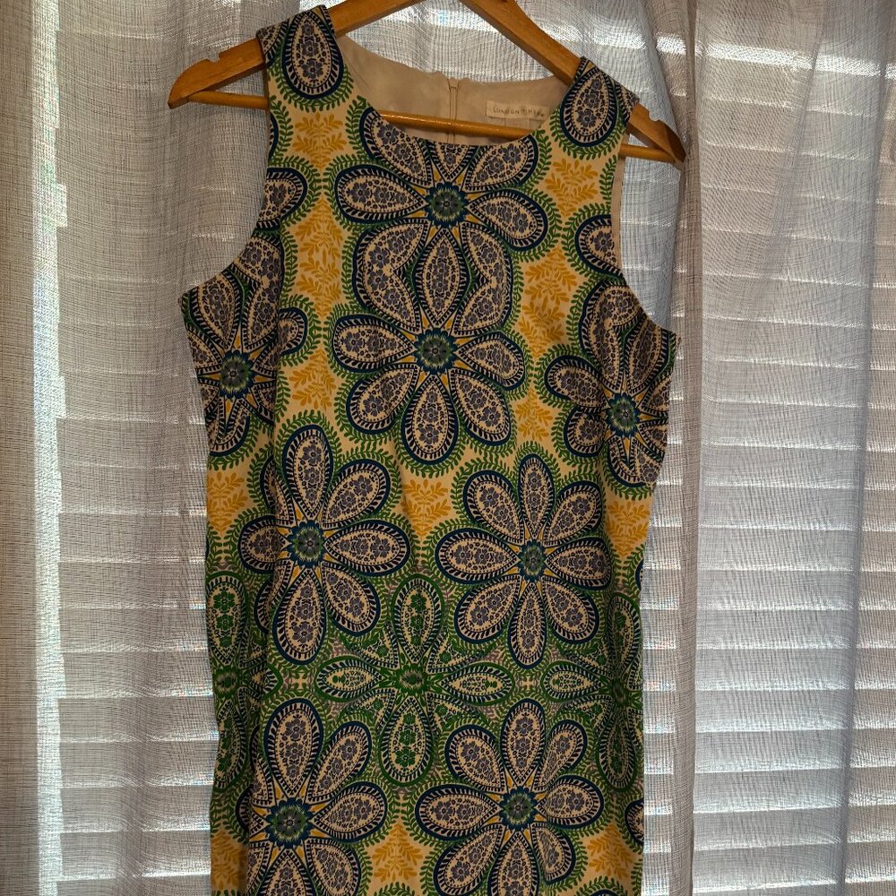 London Times Midi Shift Dress -sleeveless & colorful- size 14